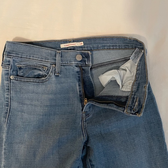 Levi Slimming Straight Blue Jeans - Picture 3 of 5
